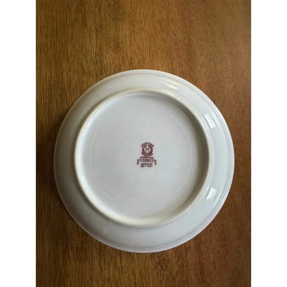 Vintage Noritake Fleurgold Salad Plate Japan Ivory Gold Tone Trim 8”